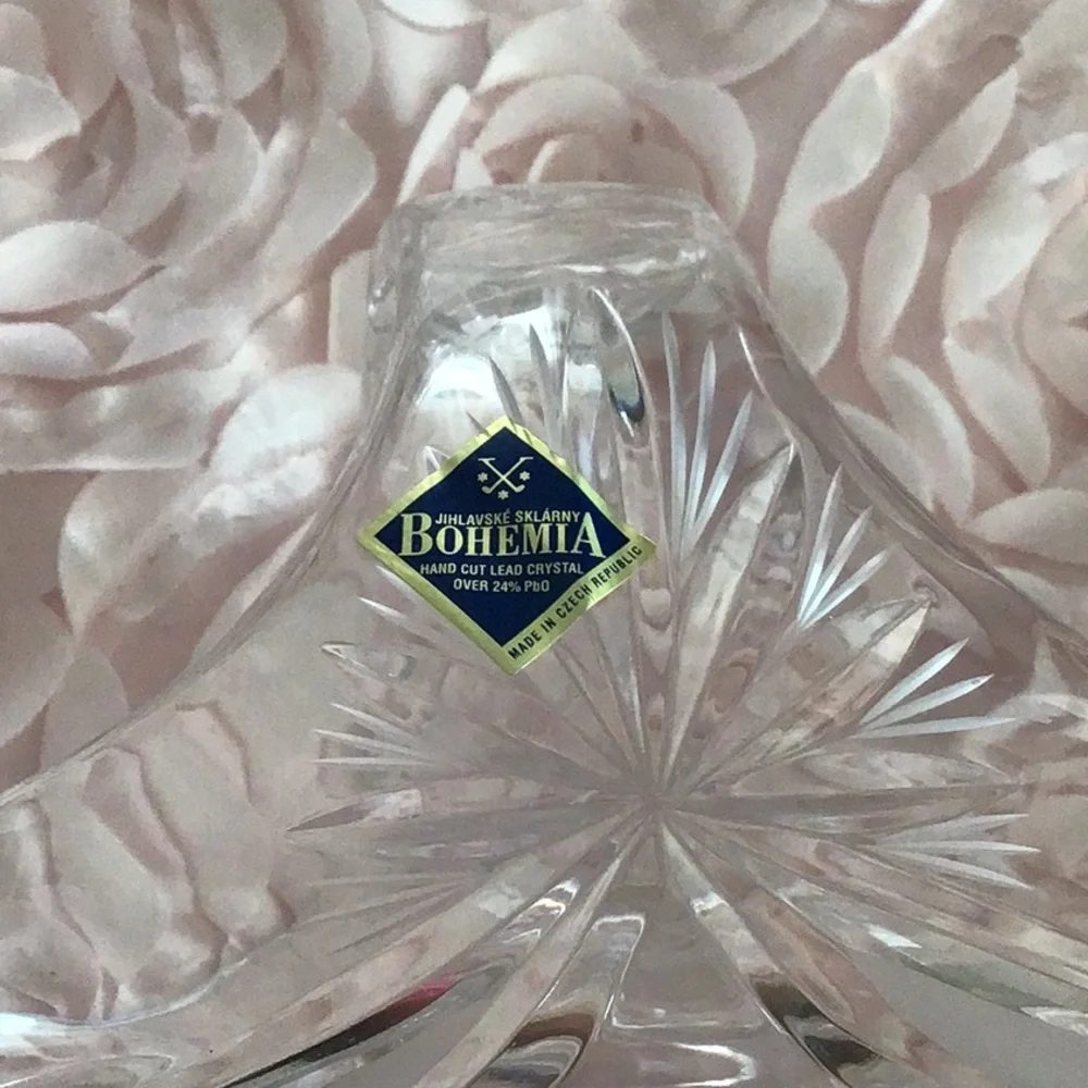 Jihlavske Sklarny Bohemia Lead Crystal Basket!